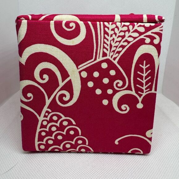 Vera Bradley Twirly Birds Pink Glass Ball Ornament In Fabric Box Retired 2010 - Picture 5 of 7